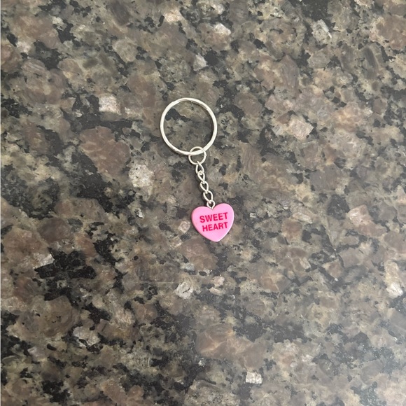 Accessories - 1.5 inch Enamel Pink Sweetheart Keychain